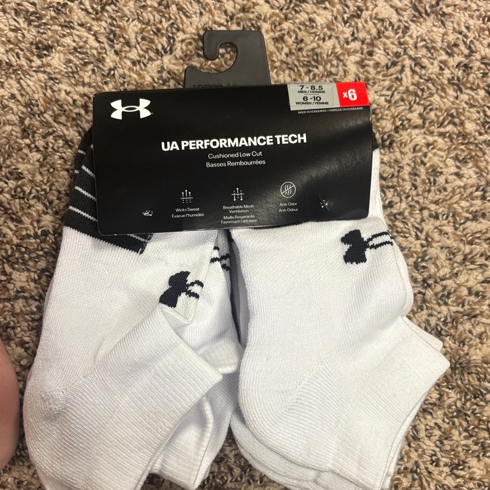 Under Armour White & Black Low Cut Athletic Socks - Pack of 6